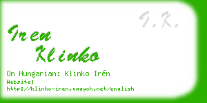 iren klinko business card